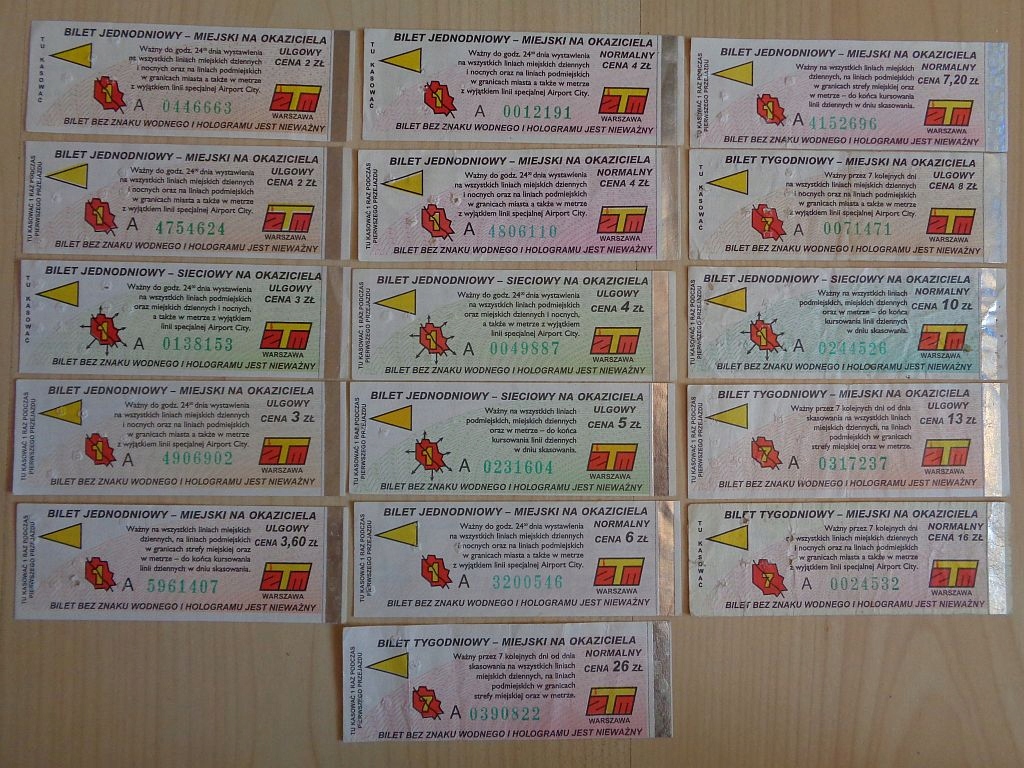 Bilety okresowe komunikacja miejska ZTM Warszawa