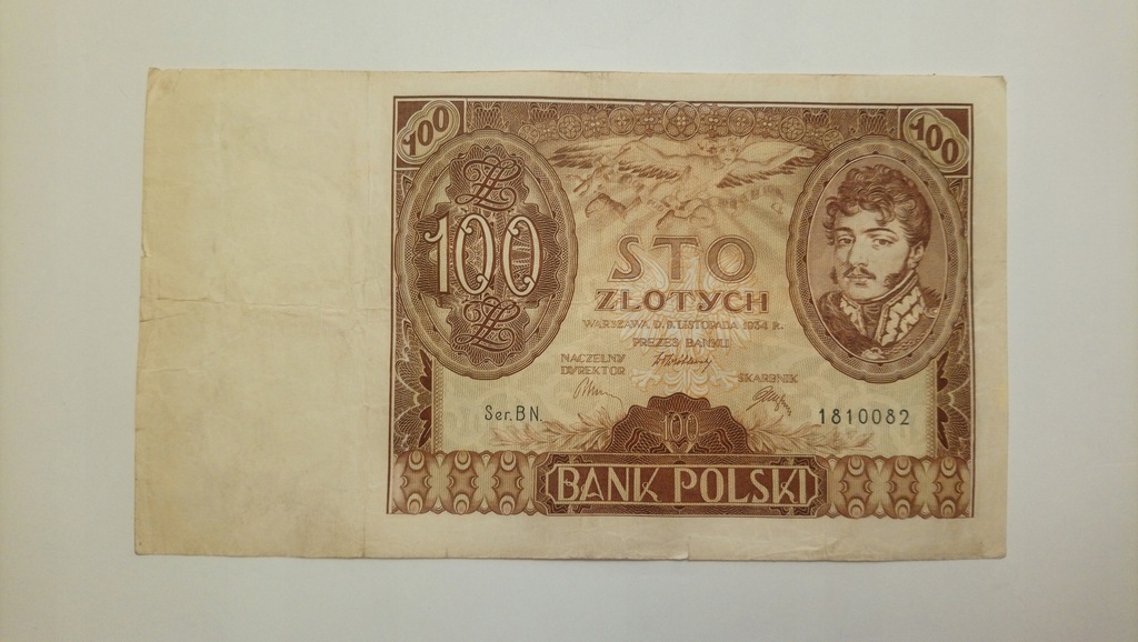 Banknot II RP 100 złotych 1934 rok SERIA: BN