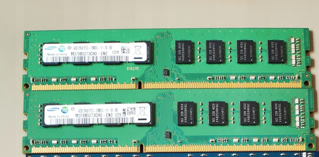 2x 4GB DDR3 1600Mhz PC3-12800U Samsung 2Rx8
