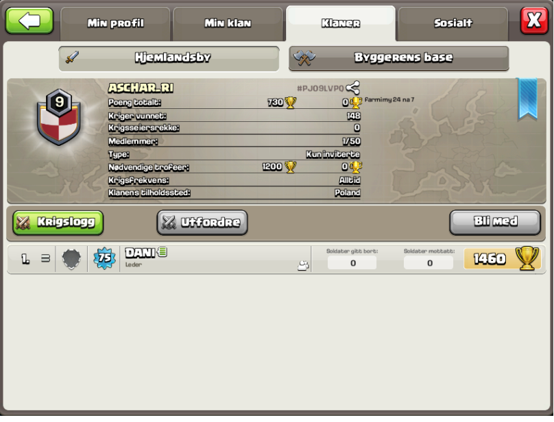 KLAN 9 LVL w CLASH OF CLANS!