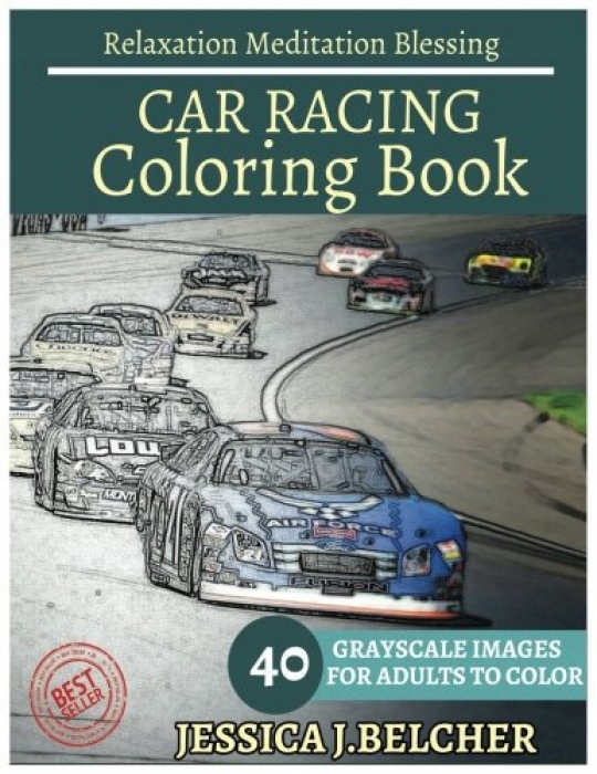 Jessica Belcher CAR RACING Coloring book for Adult