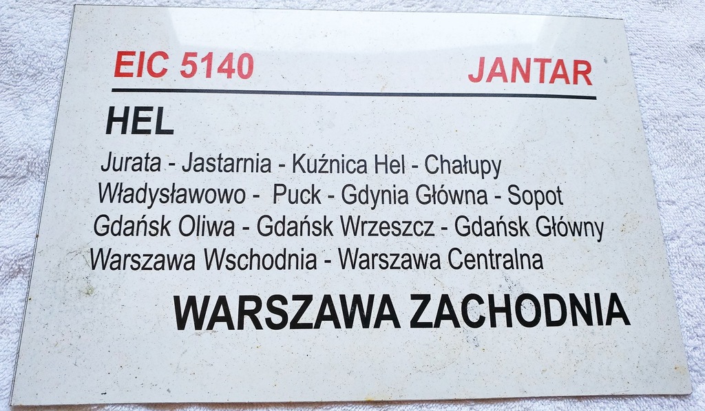 Tablica relacyjna InterCity IC TLK Warszawa-Hel