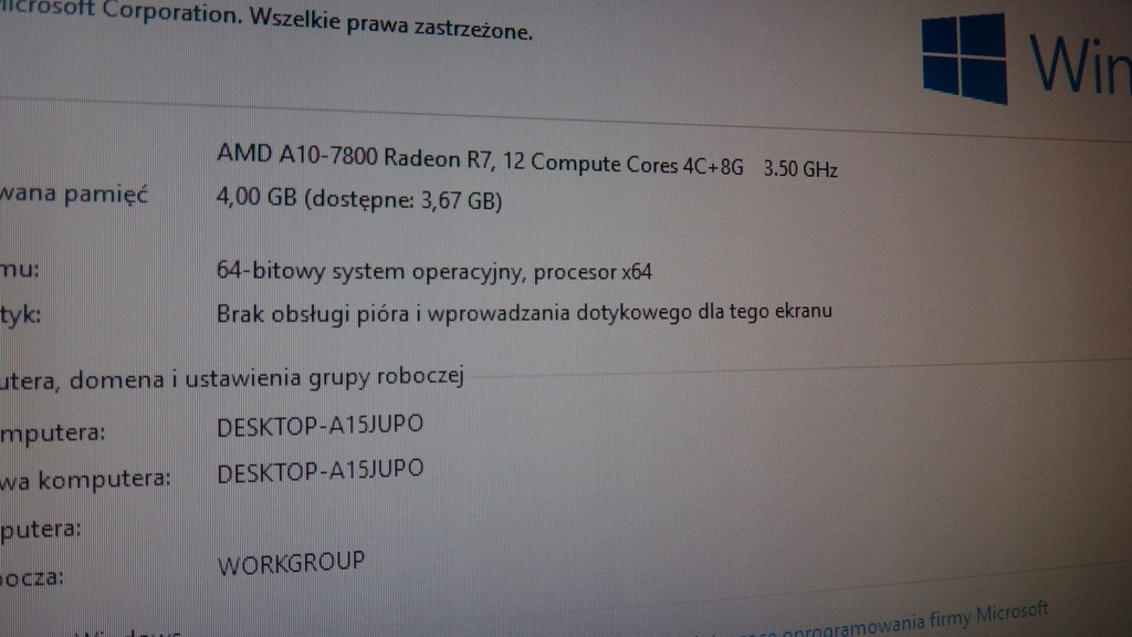 Komputer Amd A10 Medion Usb 3 0 Windows 10 Oficjalne Archiwum Allegro