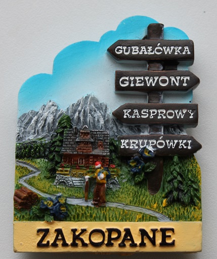Magnes na lodówkę ZAKOPANE drogowskaz 3D