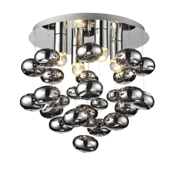 LAMPA DEKORACYJNA BOMBKA CHROMOWANE SZKLANE KULE