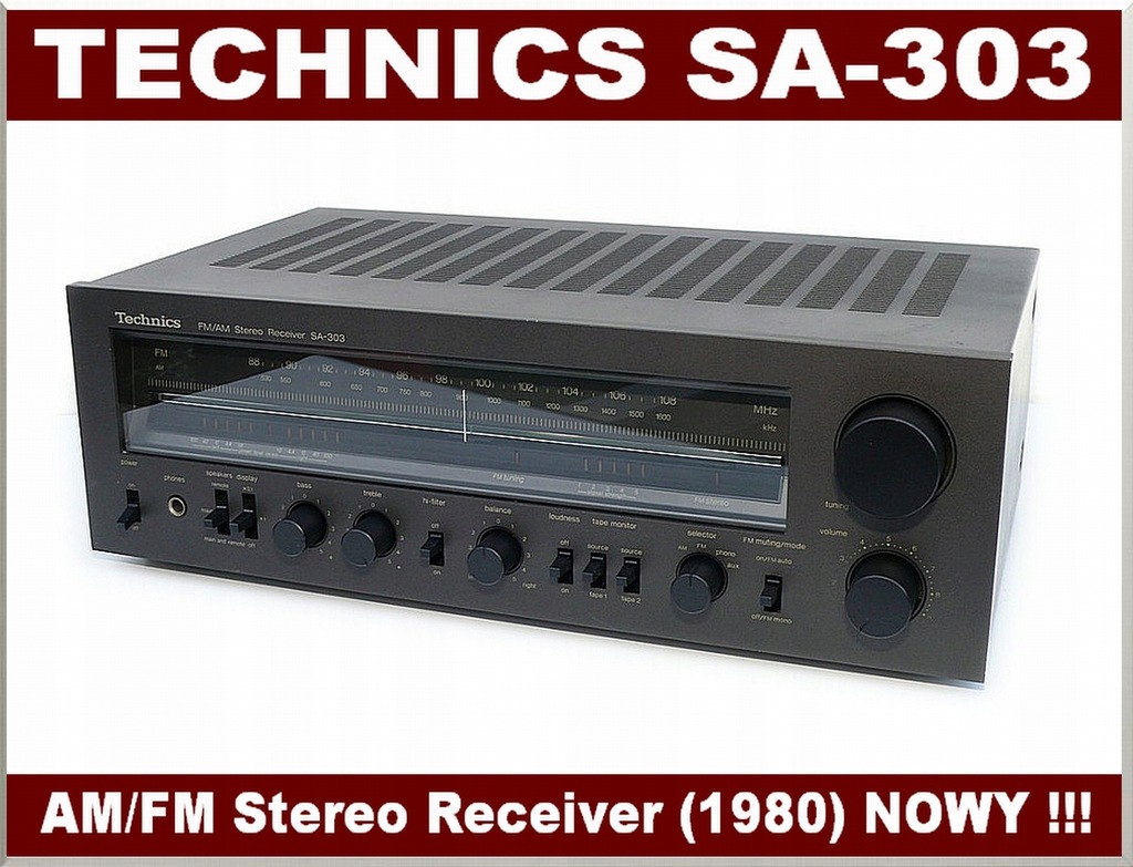 TECHNICS SA-303 /STEREO RECEIVER / 1980r.NOWY!! - 7661474835