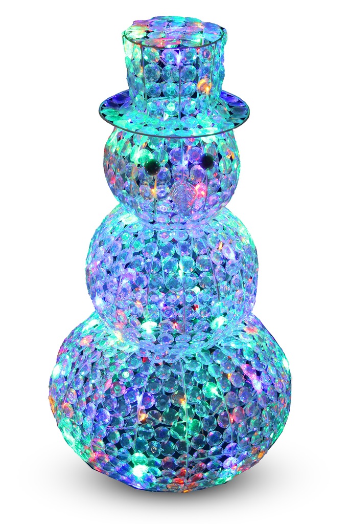 Bałwanek Kryształowy 120LED 90CM Ozdoba Św. Bałwan