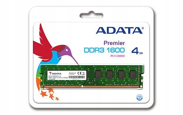 PAMIĘĆ RAM ADATA DDR3 4GB 1600MHz 11CL, 1,5V