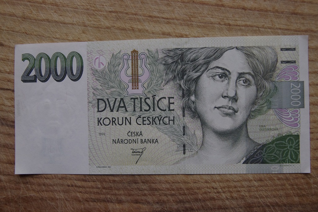 CZECHY - 2000 Koron 1999  banknot z paczki bankowe