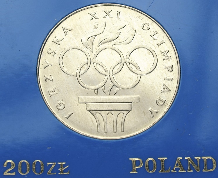 200 zł złotych 1976 XXI Olimpiada, stan 1-