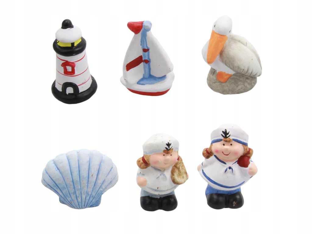 FIGURKI PAMIĄTKI ZNAD MORZA MORSKIE 24szt 7x6cm