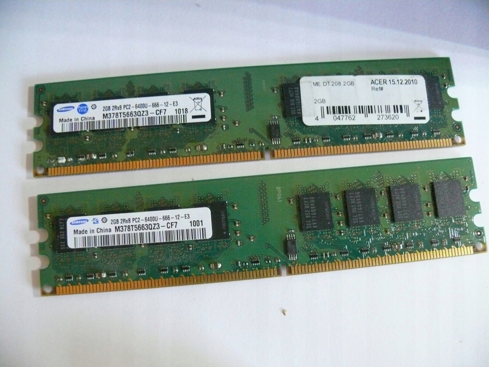 RAM 4GB DDR2 PC2-6400 2X2GB SAMSUNG