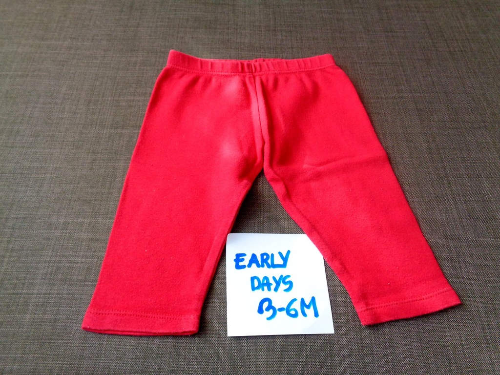 Gładkie czerwone legginsy EARLY DAYS rozm. 3-6mies