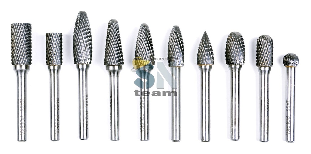 FREZY DIAMENTOWE TRZPIENIOWE DO METALU FREZ 10SZT