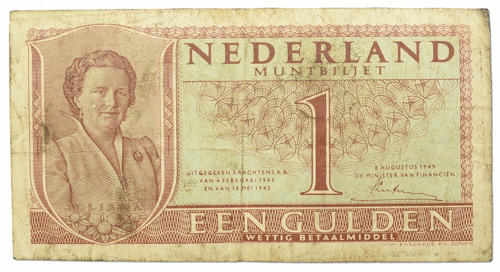 24.Holandia, 1 Gulden 1949, P.72, St.3-