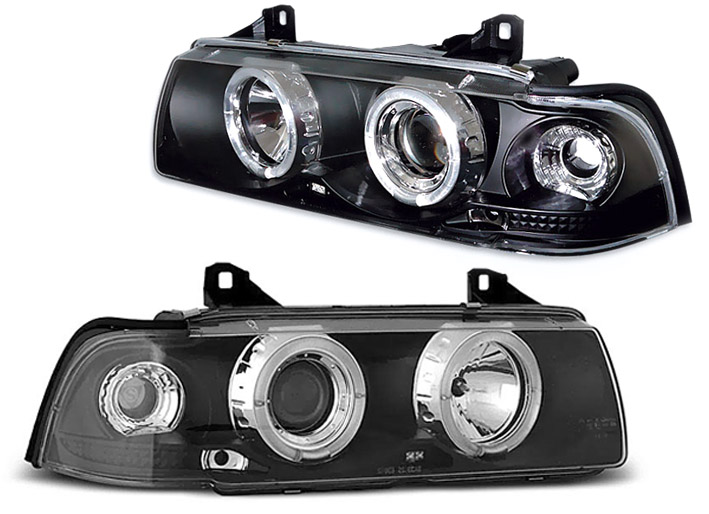 BMW E36 LAMPY ANGEL EYES RINGI BLACK TUNING