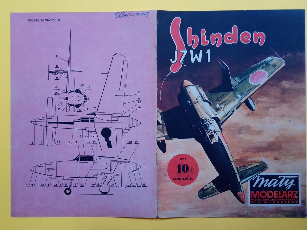 MAŁY MODELARZ 10/75 samolot SHINDEN