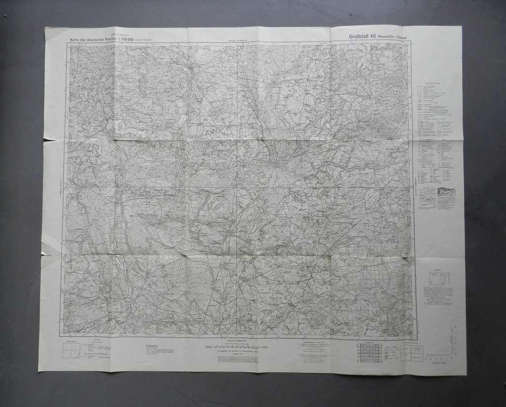WAŁ POMORSKI - WAŁCZ, SZCZECINEK - MAPA WH/SS 1944