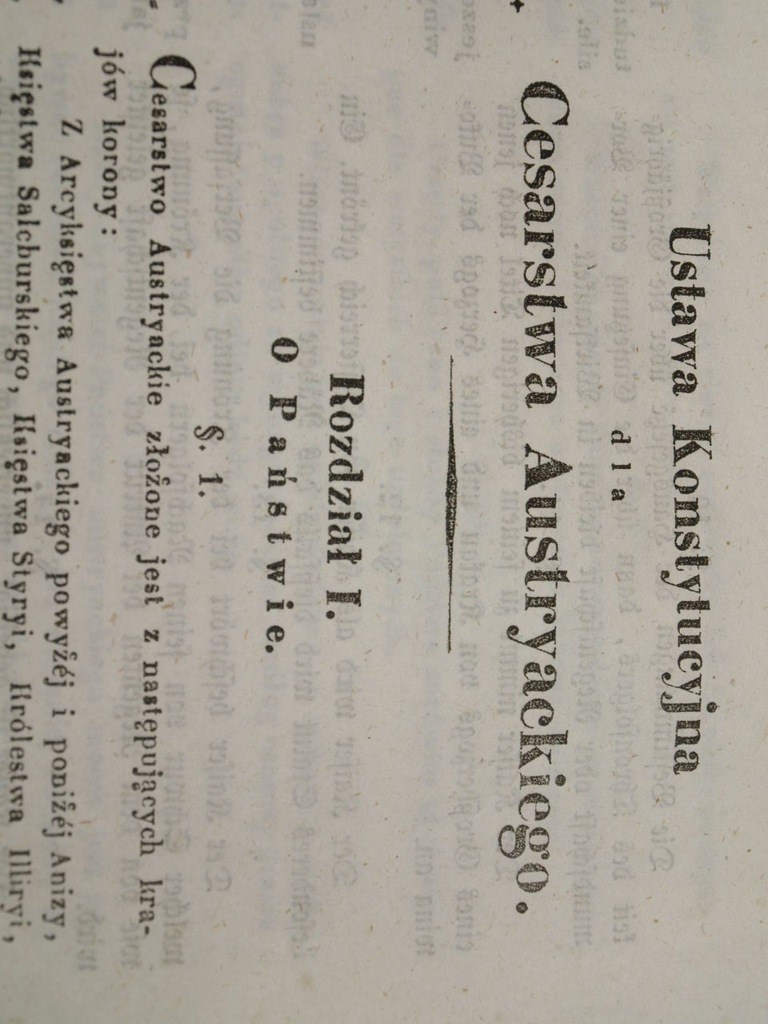 oryg UKAZ z 1849 Cesarstwo Austriackie KONSTYTUCJA