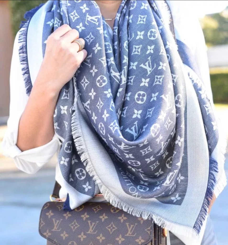 CHUSTA SZAL - LOUIS VUITTON - JEANSOWA