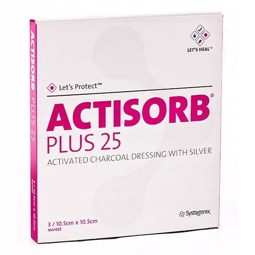 Actisorb Plus 25 10,5X10,5 SYSTAGENIX NA ODLEŻYNY