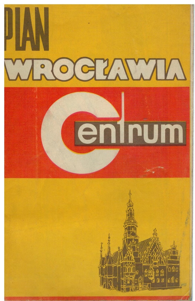Mapa Plan miasta centrum Wrocławia 1974 Wrocław