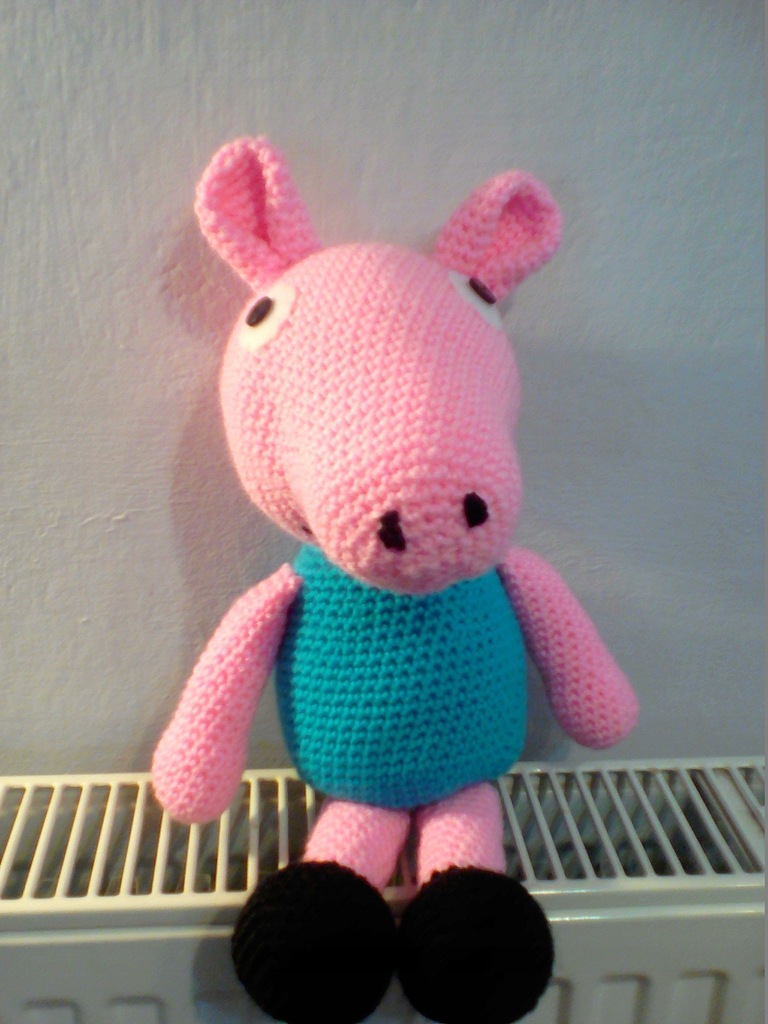 Świnka George brat Świnki Peppy- amigurumi 37 cm