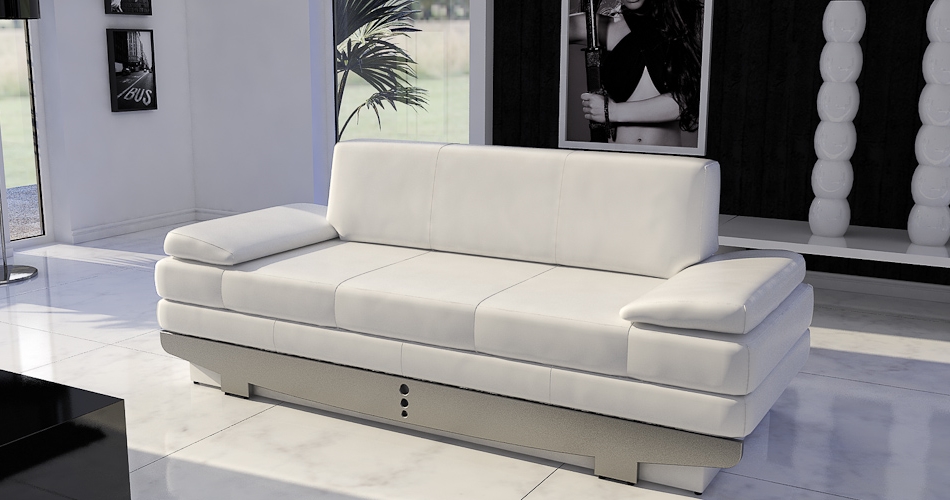 Kanapa Wersalka Sofa DB Rozkładana Pojemnik SKÓRA