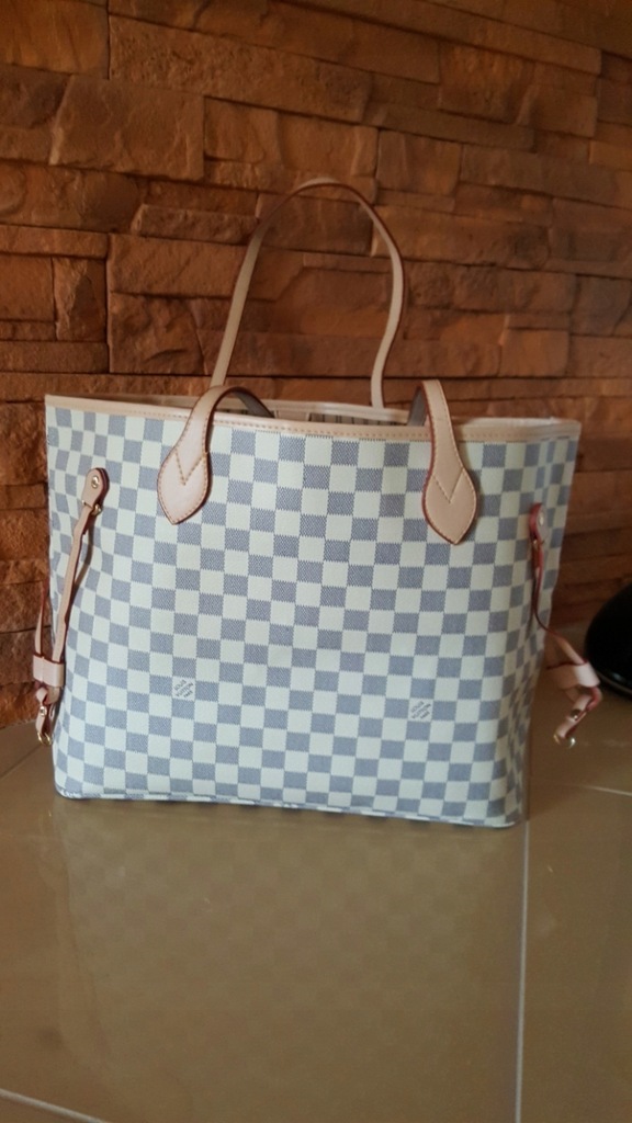 Louis Vuitton Neverfull jasna krata torebka - 7505658636 - oficjalne  archiwum Allegro