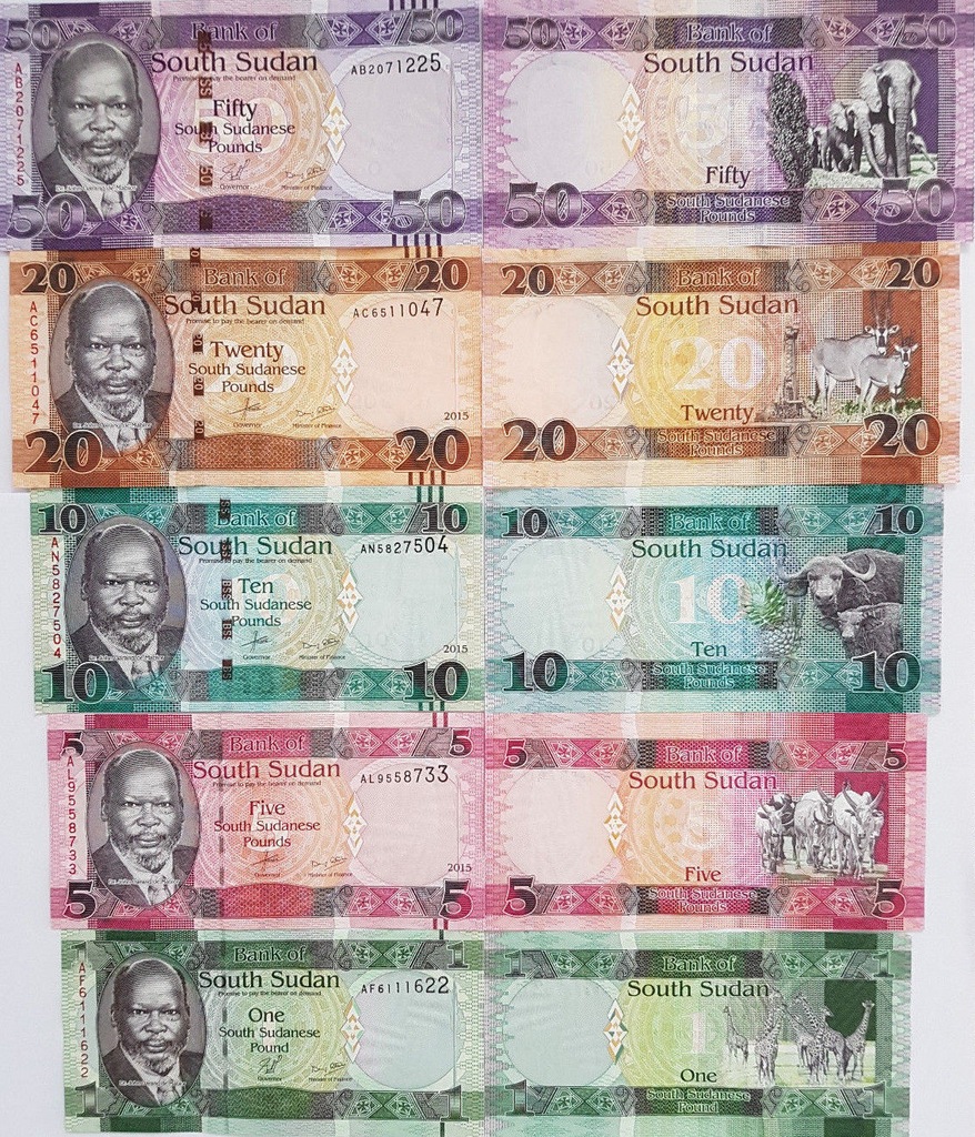 SET SUDAN PD 1,5,10,20,50 POUND UNC 5 Banknoty