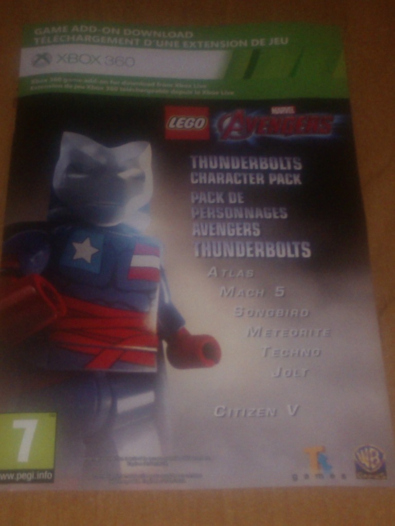 Kod DLC do gry LEGO MARVEL AVENGERS na XBOX360