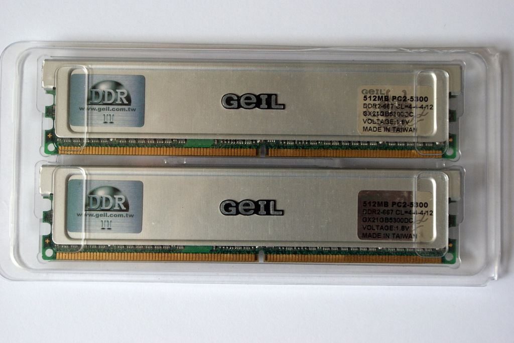GEIL dual channel DDR2-667 MHz - 2x512MB PC2-5300