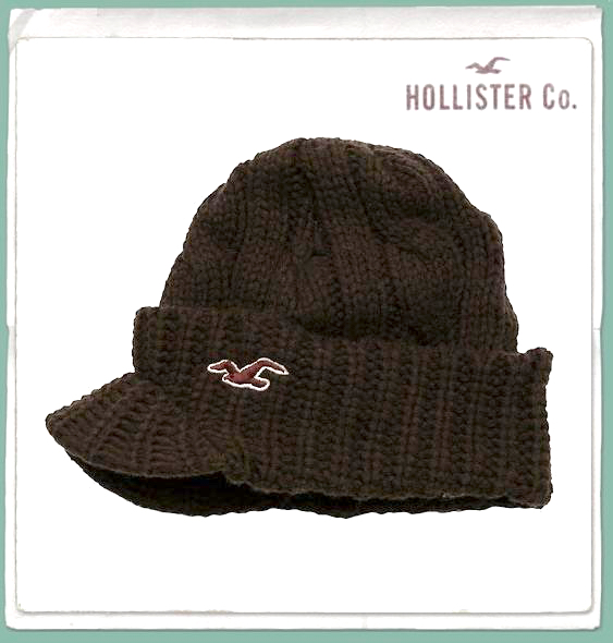 Hollister brązowa czapka zimowa One Size