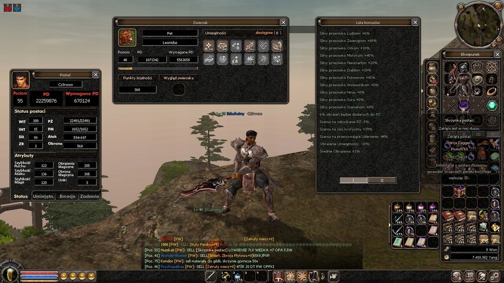 Valium.pl Ninja Dagger 69lvl + Woj 55(full eq)