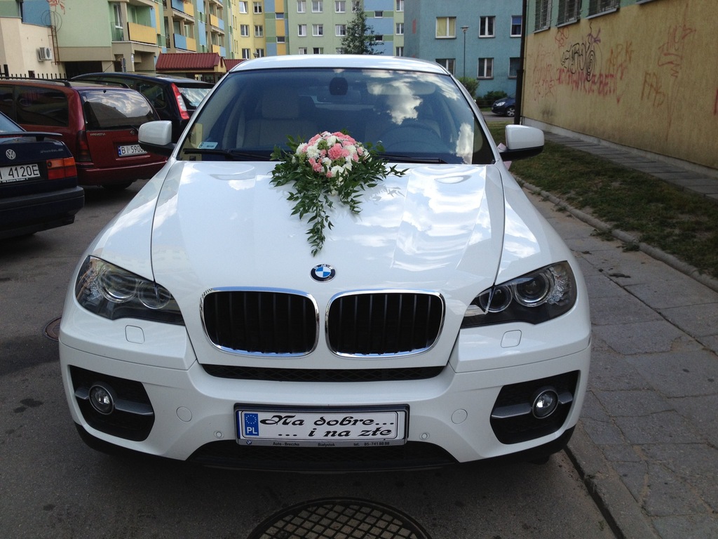 Auto do ślubu BMW X6 białe - Białystok i okolice
