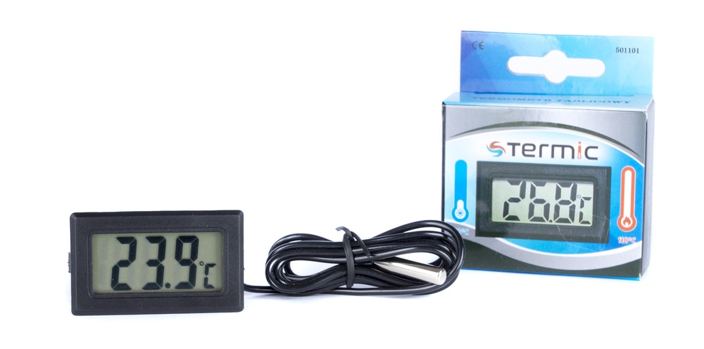 TERMOMETR ELEKTRONICZNY LCD Z SONDĄ CO PIEC termic