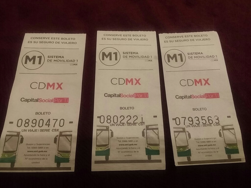3 bilety komunikacji miejskiej MEXICO CITY MEKSYK