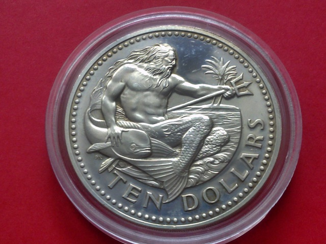 Barbados 10 dolarów 1974 - srebro