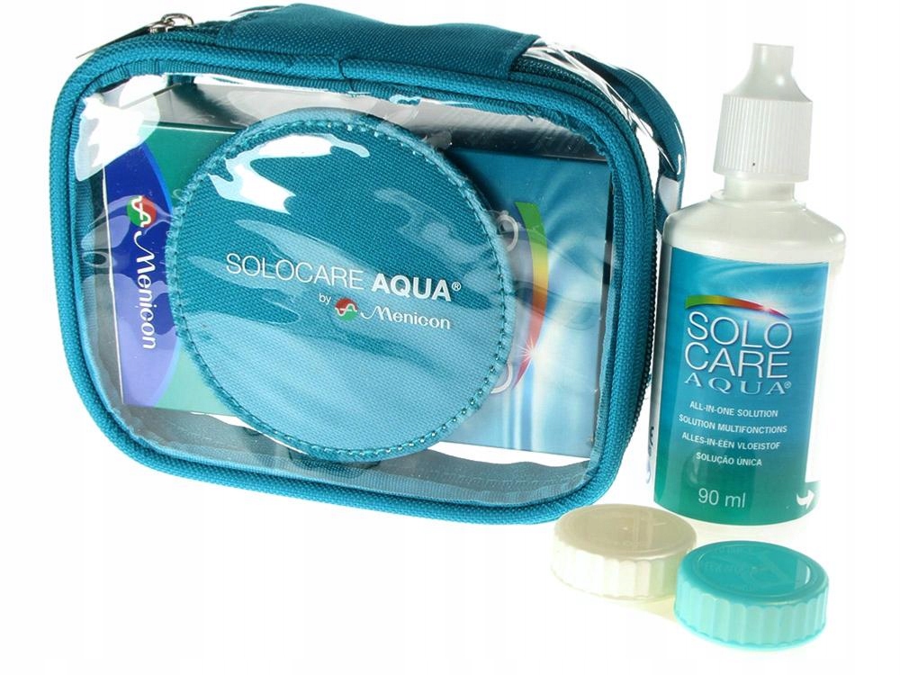 SOLO CARE AQUA płyn soczewek 90ml + POJEMNIK +etui