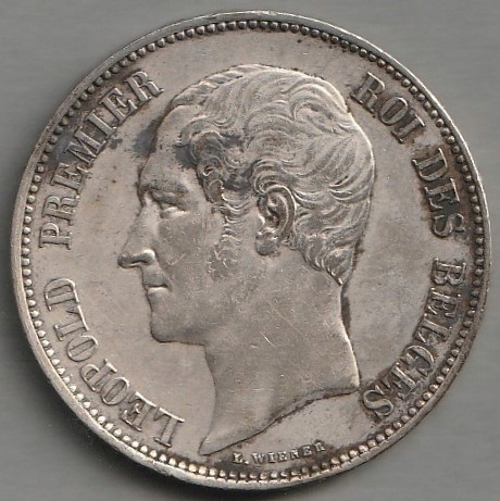 Belgia / 5 franków / 1850 / Leopold I / srebro