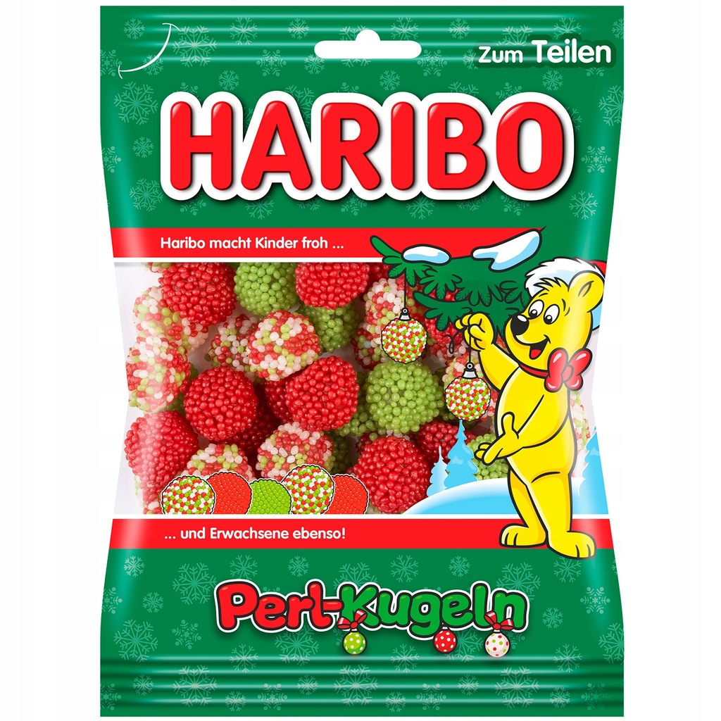 HARIBO ŚWIĄTECZNE PERŁOWE ŻELKI BOMBKI 200g
