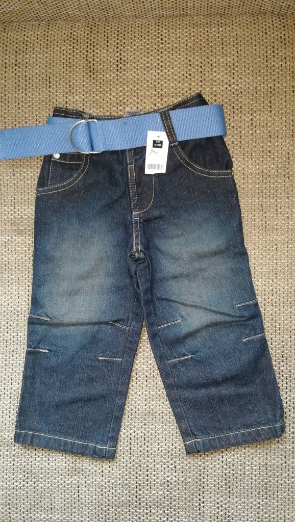 Spodnie jeansy St.Bernard pasek 12-18 m r.86 NOWE