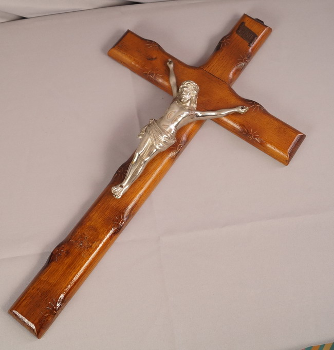 Antyczny Krzyż z litego drewna 60 cm