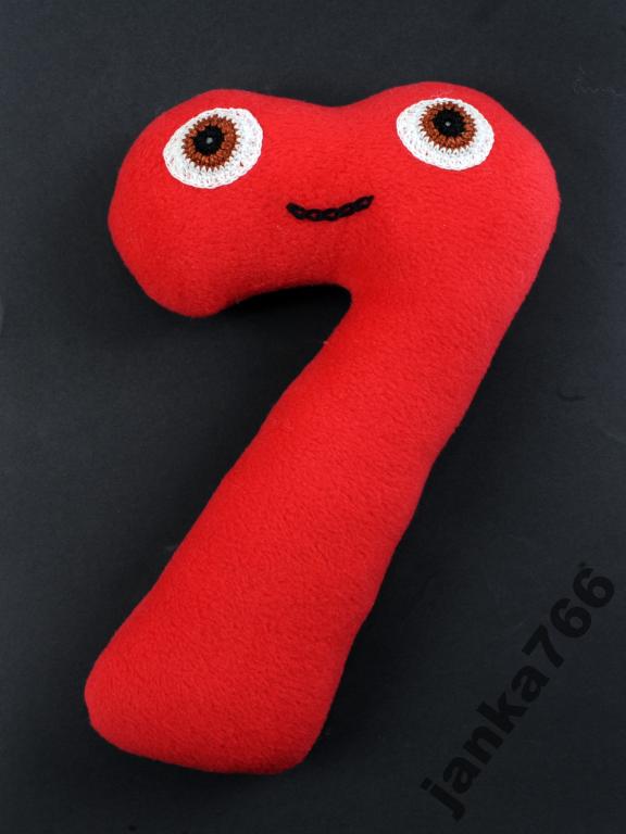 Cyfra 7 podobna jak z bajki Supercyfry