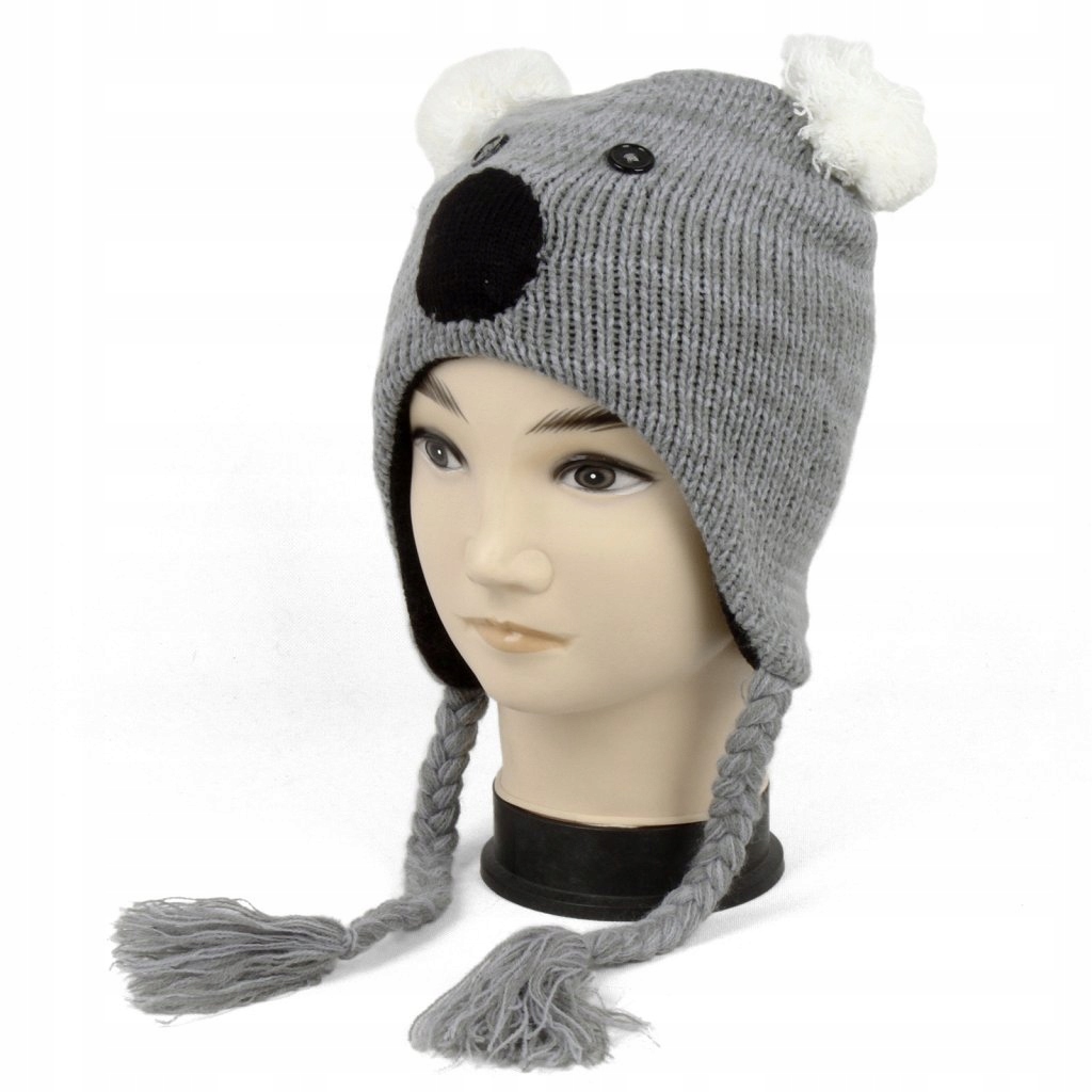 W248M CZAPKA ZIMOWA DZIANINOWA ZWIERZAK KOALA