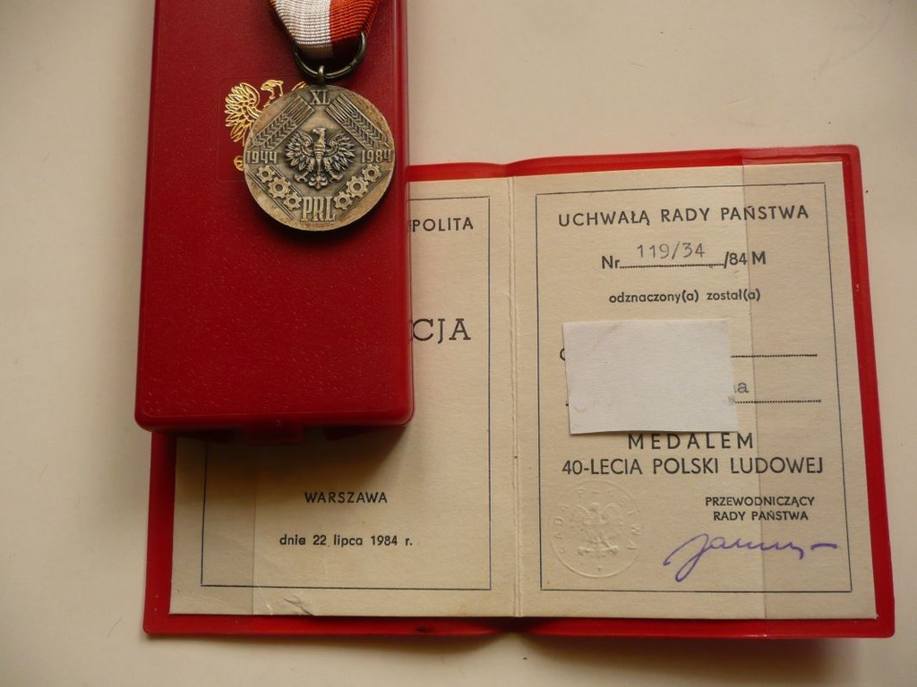 medal 40-lecia PRL 1984 z legit.