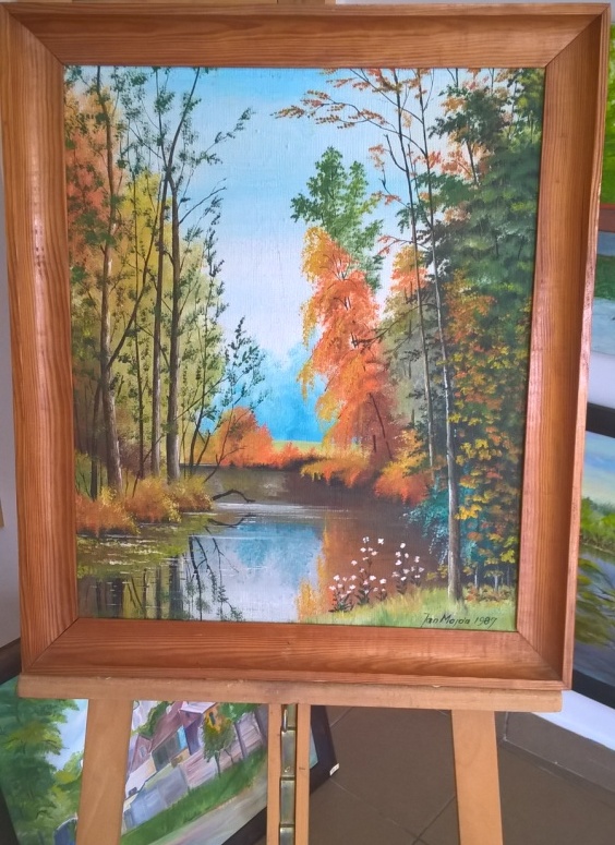 RZEKA - Obraz Olejny IŁŻA Jan Majda 1986 IDEAŁ.