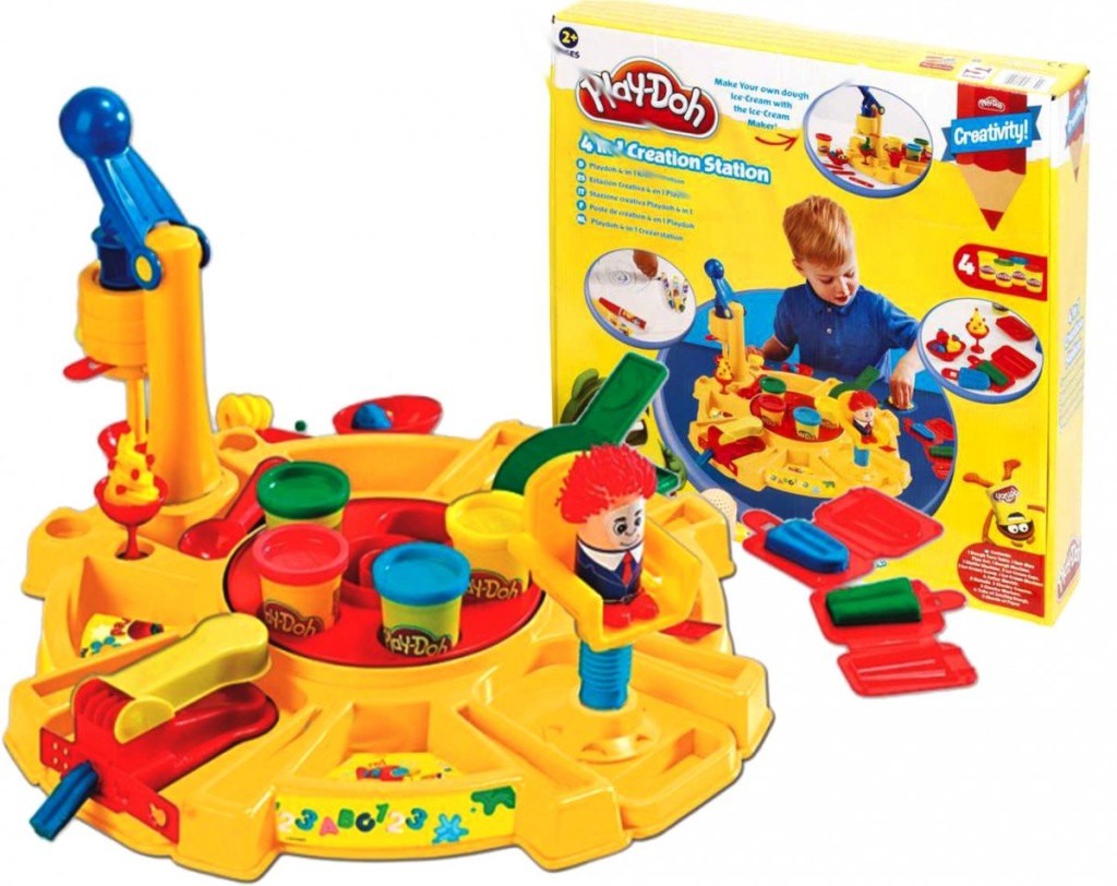 PLAYDOH STOLIK Kreatywny ZESTAW 4w1 CIASTOLINA 7080890377