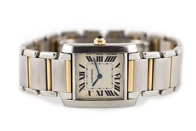 CARTIER TANK FRANCAISE STEEL AND GOLD 18K KOMPLET