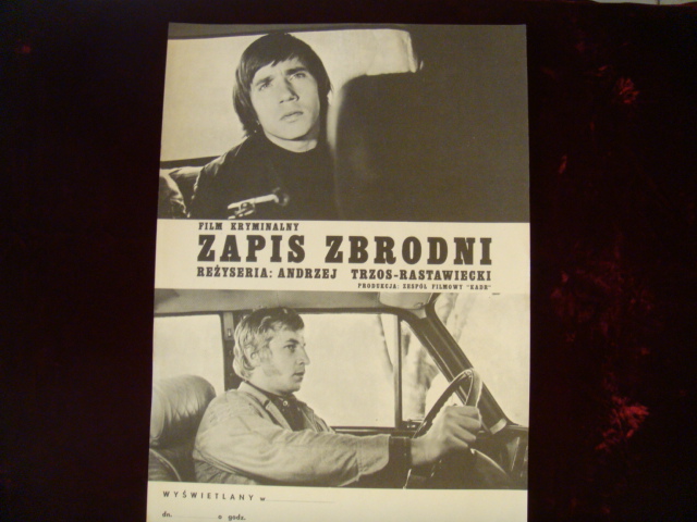 plakat film. ZAPIS ZBRODNI -Trzos Rastawiecki 1974